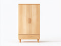 Armarios de madera con puertas y cajones 90x45x180 cm - Madera natural - Diseño moderno