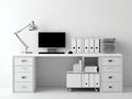 Escritorios de madera con cajones 180x60x75 cm - Blanco - Diseño moderno