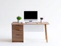 Escritorio 120x60x75 cm madera marrón con 3 cajones diseño moderno