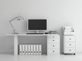 Escritorios de madera con cajones 140x60x75 cm - Blanco - Diseño moderno