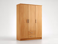 Armarios de madera 180x60x200 cm - Madera natural - Diseño moderno con tres puertas y dos cajones