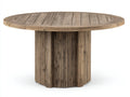 Mesa de jardín redonda de madera 160x160x75 cm marrón estilo moderno