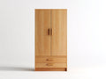 Armarios de madera con puertas y cajones 80x45x180 cm - Madera natural - Diseño moderno