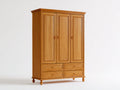 Armarios - madera 150 x 55 x 200 cm - color madera natural - armario de tres puertas con cajones para dormitorio