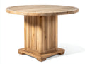 Mesa de jardín de madera maciza 120x120x75 cm - color natural - diseño rústico para exterior