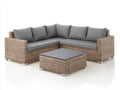 Sofás de exterior de ratán sintético 250x250x85 cm - Gris y marrón natural - Diseño modular moderno