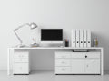 Escritorio de oficina 180x60x75 cm - Color blanco - Diseño moderno y funcional
