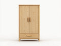 Armarios de madera 100x55x180 cm - Madera natural - Diseño minimalista con dos puertas y un cajón